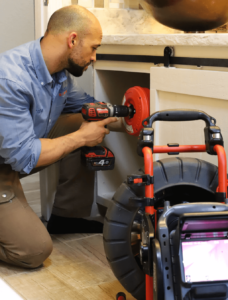 drain cleaning in bathroom